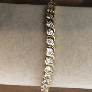 Gold over Sterling Silver CZ Tennis Bracelet
